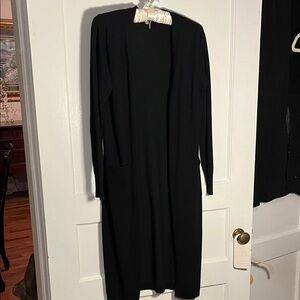 Duster length Black Women's Open Cardigan Lightweight Sweater Size Small